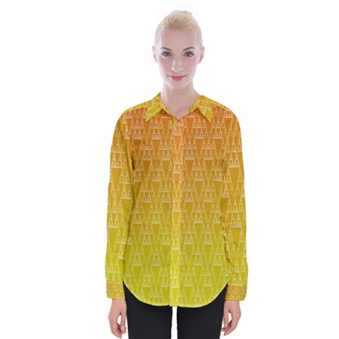 Orange Triangles Womens Long Sleeve Shirt by JustToWear