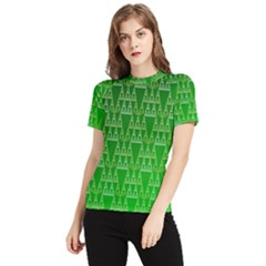 Green Triangles Women s Short Sleeve Rash Guard by JustToWear