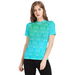 Blue Triangles Women s Short Sleeve Rash Guard by JustToWear