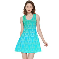 Blue Triangles Inside Out Reversible Sleeveless Dress by JustToWear