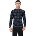 Blue Turtles On Black Men s Long Sleeve Rash Guard View1