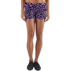 Pattern Leopard Purple Fur Yoga Shorts by JustToWear