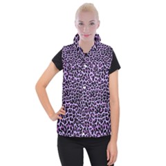 Pattern Leopard Purple Fur Women s Button Up Vest by JustToWear