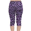 Pattern Leopard Purple Fur Velvet Capri Leggings  View2