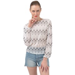 Chevrons Gris/blanc Banded Bottom Chiffon Top by kcreatif