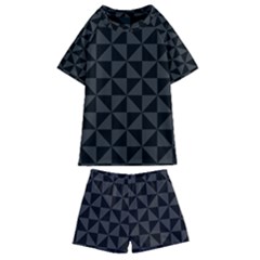 Abstraittrianglesnoir Kids  Swim Tee And Shorts Set by kcreatif