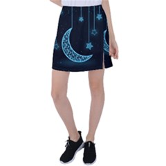 Moon Star Neon Wallpaper Tennis Skirt by Dutashop