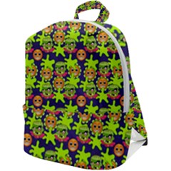 Smiley Background Smiley Grunge Zip Up Backpack by Dutashop