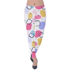 Watercolor Circles  Abstract Watercolor Velvet Leggings by SychEva