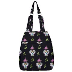 Skull Pattern Center Zip Backpack by Sparkle