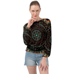 Mandala - 0008b - The Coffee Eye Banded Bottom Chiffon Top by WetdryvacsLair