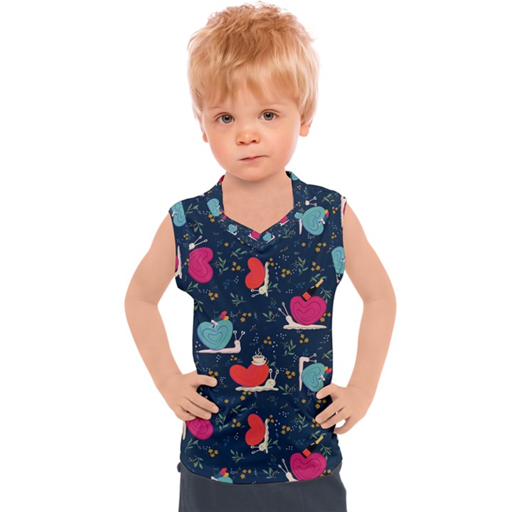 Romantic Snails Kids  Sport Tank Top