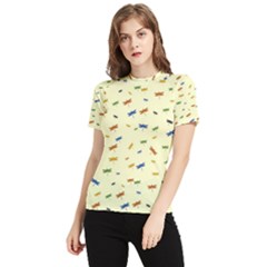 Dragonfly On Yellow Women s Short Sleeve Rash Guard by JustToWear