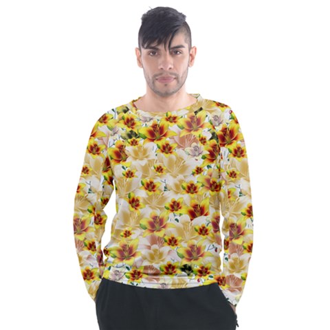 Lonely Flower Populated Men s Long Sleeve Raglan Tee by JustToWear