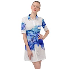 Blue Smoke Belted Shirt Dress by goljakoff