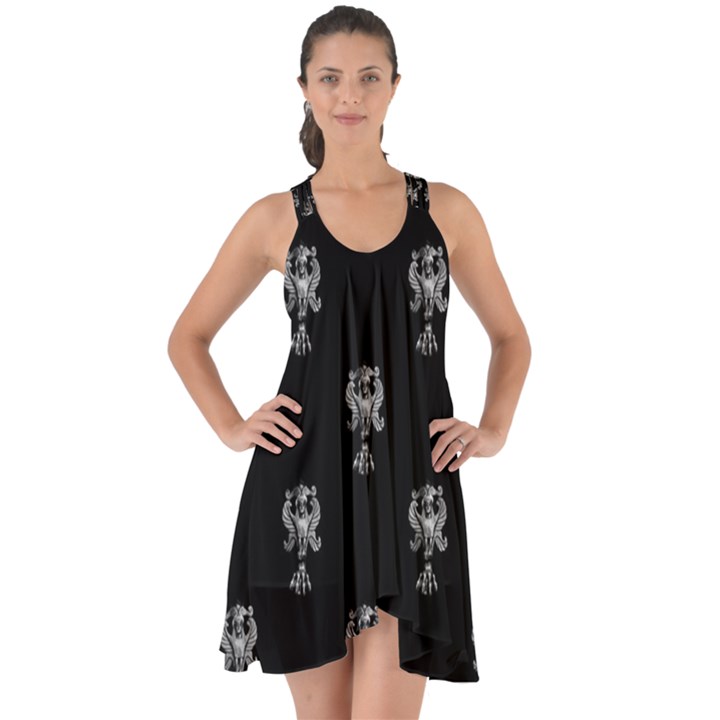 Ancient Greek Artwork Motif Pattern Show Some Back Chiffon Dress