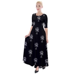 Ancient Greek Artwork Motif Pattern Half Sleeves Maxi Dress by dflcprintsclothing