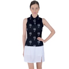 Ancient Greek Artwork Motif Pattern Women s Sleeveless Polo Tee by dflcprintsclothing