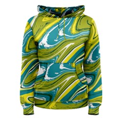 Green Vivid Marble Pattern Women s Pullover Hoodie by goljakoff