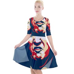 Trump2 Quarter Sleeve A-line Dress by goljakoff