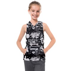 Skater-underground2 Kids  Sleeveless Hoodie by PollyParadise