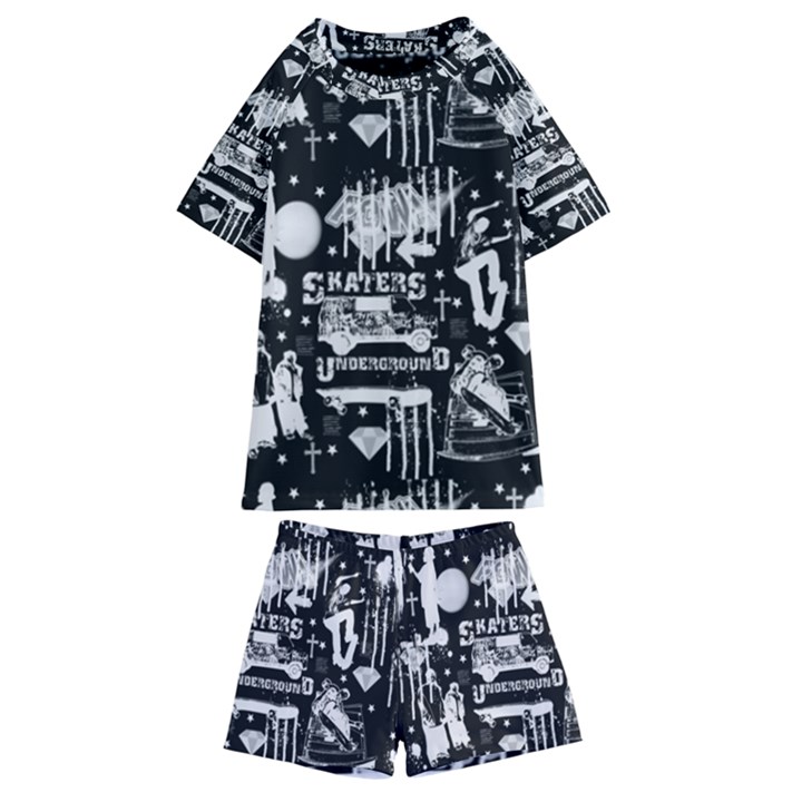 Skater-underground2 Kids  Swim Tee and Shorts Set