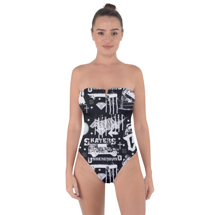 Skater-underground2 Tie Back One Piece Swimsuit