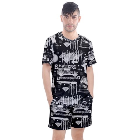 Skater-underground2 Men s Mesh Tee And Shorts Set by PollyParadise