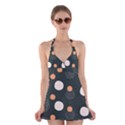 Black peach white  Halter Dress Swimsuit  View1