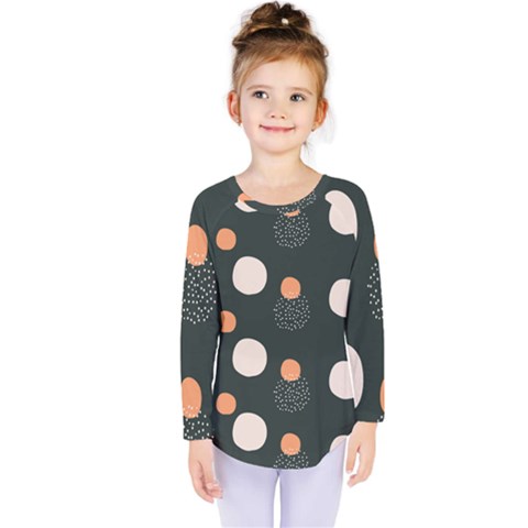 Black Peach White  Kids  Long Sleeve Tee by Sobalvarro