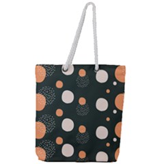 Black Peach White  Full Print Rope Handle Tote (large) by Sobalvarro