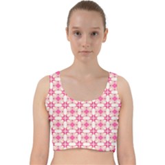 Pink-shabby-chic Velvet Racer Back Crop Top by PollyParadise