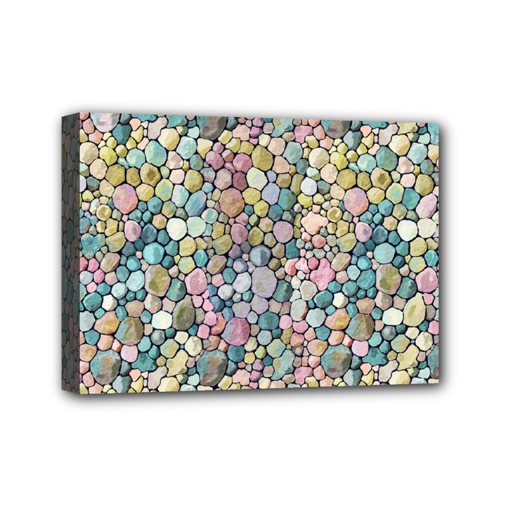 Multicolored Watercolor Stones Mini Canvas 7  x 5  (Stretched)