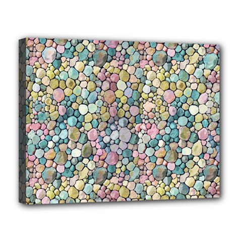 Multicolored Watercolor Stones Canvas 14  X 11  (stretched) by SychEva