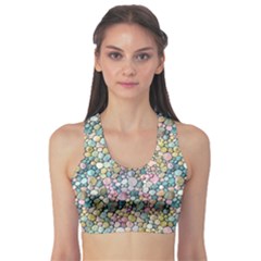 Multicolored Watercolor Stones Sports Bra by SychEva