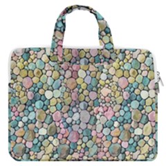 Multicolored Watercolor Stones Macbook Pro Double Pocket Laptop Bag by SychEva