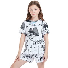 Skaterunderground Kids  Tee And Sports Shorts Set by PollyParadise