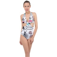 Love2 Halter Front Plunge Swimsuit by PollyParadise