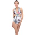 Love2 Halter Front Plunge Swimsuit View1