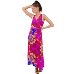 Newdesign V-neck Chiffon Maxi Dress by LW41021