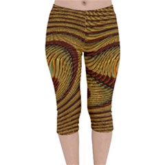 Golden Sands Velvet Capri Leggings  by LW41021