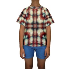 Royal Plaid  Kids  Short Sleeve Swimwear by LW41021