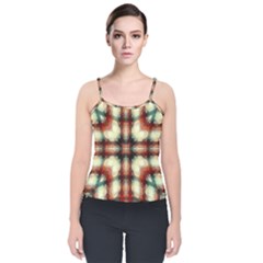 Royal Plaid  Velvet Spaghetti Strap Top by LW41021