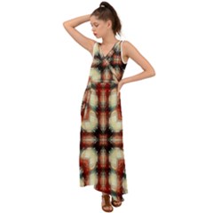 Royal Plaid  V-neck Chiffon Maxi Dress by LW41021