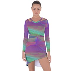 Color Winds Asymmetric Cut-out Shift Dress by LW41021