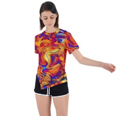 Sun & Water Asymmetrical Short Sleeve Sports Tee by LW41021