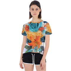 Spring Flowers Open Back Sport Tee by LW41021