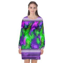 Feathery Winds Long Sleeve Chiffon Shift Dress  by LW41021