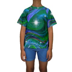 Night Sky Kids  Short Sleeve Swimwear by LW41021