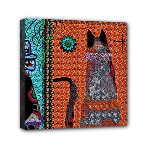 Cats Mini Canvas 6  X 6  (stretched) by LW41021